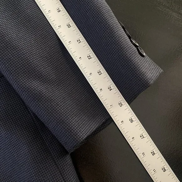 Oak Hill Sport Coat 3XL 54R/56R Navy Weave Patterned Viscose Polyester Blend